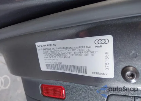 2023 Audi A5 Sportback Premium Plus 45 Tfsi S Line Quattro S Tronic from USA, damaged, VIN WAUFACF53PA042028